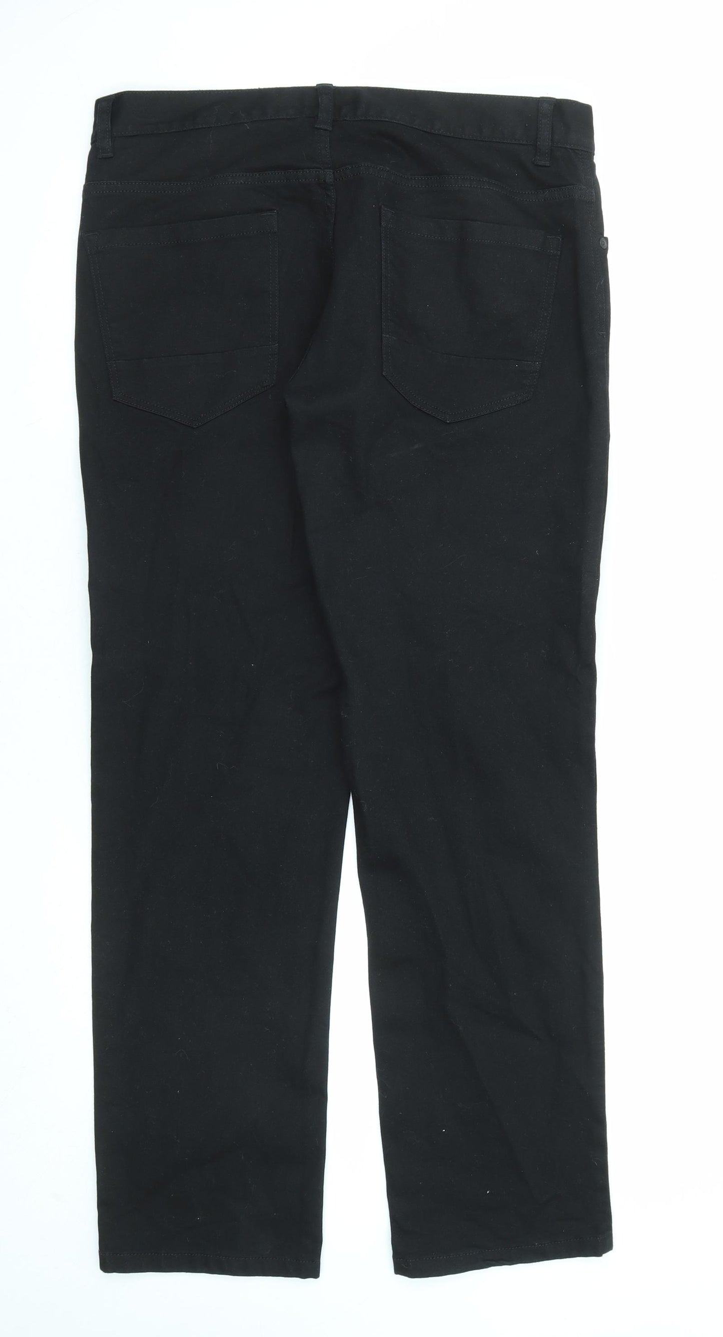 NEXT Mens Black Cotton Straight Jeans Size 34 in L31 in Regular Zip