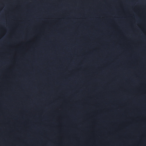 Marks and Spencer Mens Blue Mock Neck Acrylic Cardigan Jumper Size L Long Sleeve