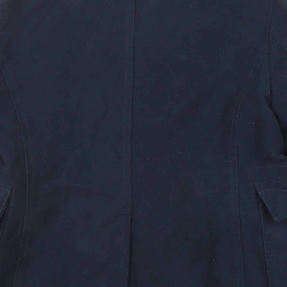 French Connection Mens Blue Pea Coat Coat Size L Button