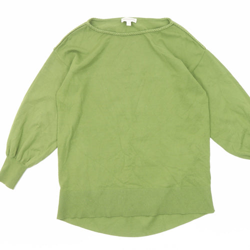 Monsoon Womens Green Boat Neck Viscose Pullover Jumper Size M