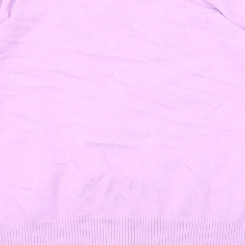 M&Co Womens Purple V-Neck Cotton Cardigan Jumper Size M