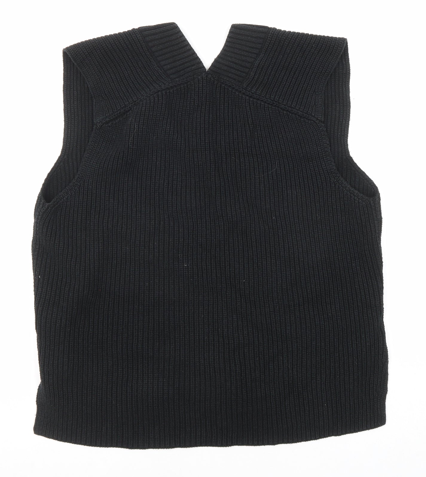 H&M Womens Black V-Neck Cotton Vest Jumper Size M