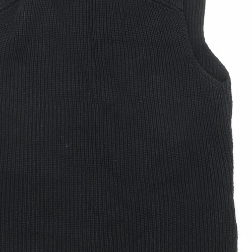 H&M Womens Black V-Neck Cotton Vest Jumper Size M