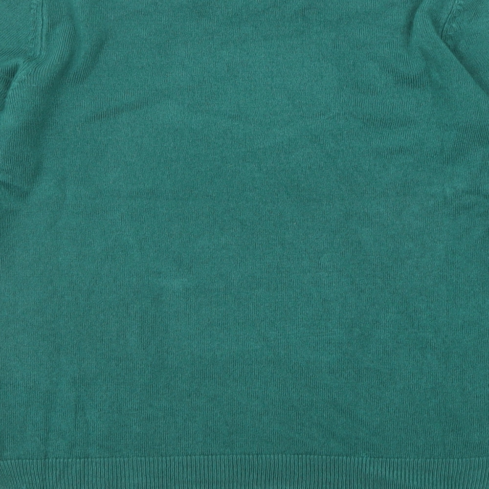 Marks and Spencer Womens Green Crew Neck Acrylic Pullover Jumper Size 6