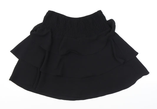 VERO MODA Womens Black Polyester Skater Skirt Size S