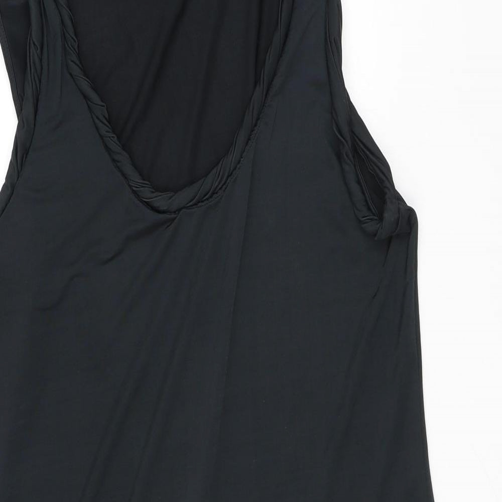 Love Label Womens Black Polyester Tank Dress Size 12 Round Neck Pullover