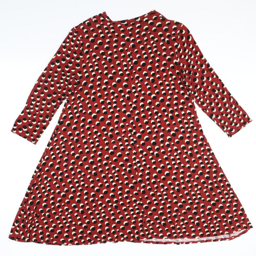 Principles Womens Red Polka Dot Viscose A-Line Size 16 Round Neck Pullover