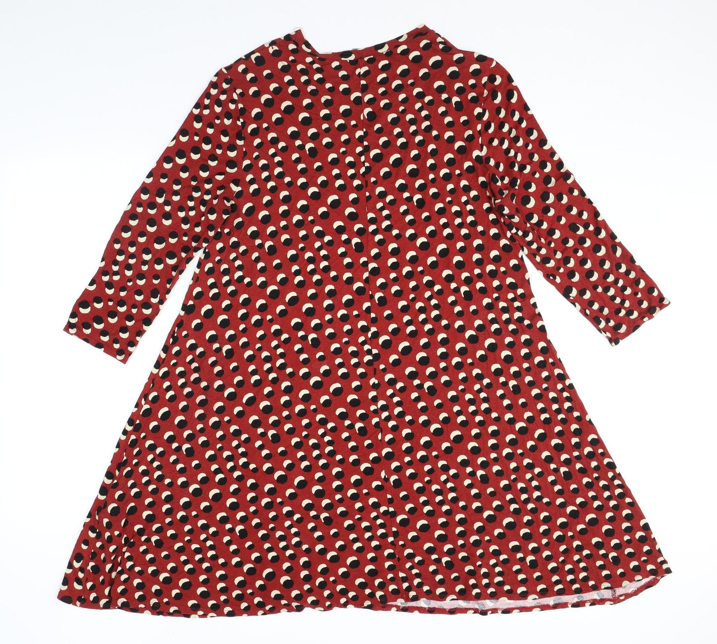 Principles Womens Red Polka Dot Viscose A-Line Size 16 Round Neck Pullover