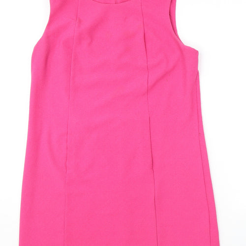 New Look Womens Pink Polyester Tank Dress Size 16 Round Neck Pullover