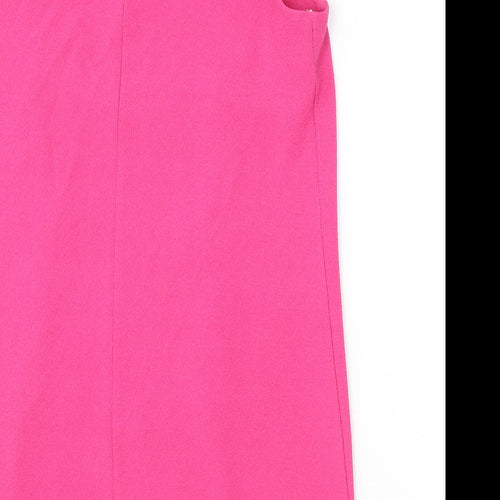 New Look Womens Pink Polyester Tank Dress Size 16 Round Neck Pullover