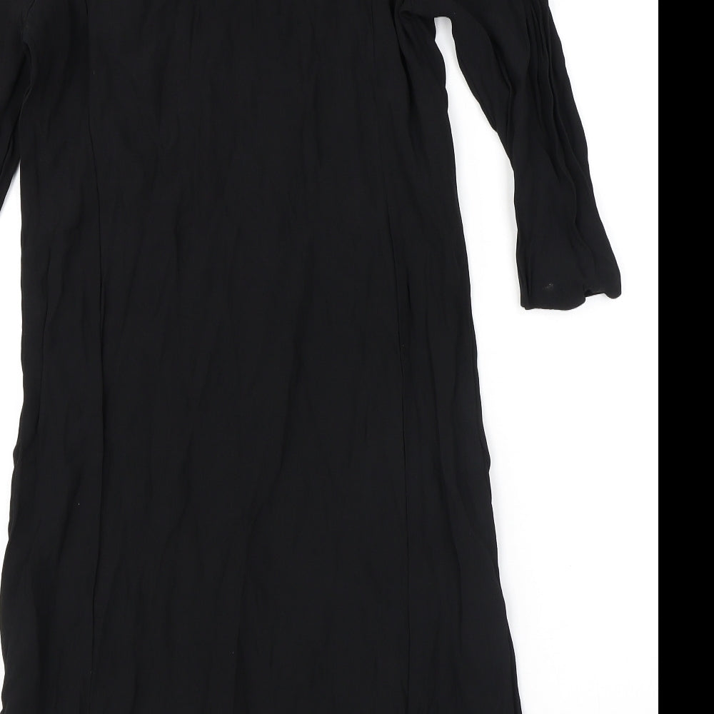 Monsoon Womens Black Viscose A-Line Size 10 V-Neck Pullover