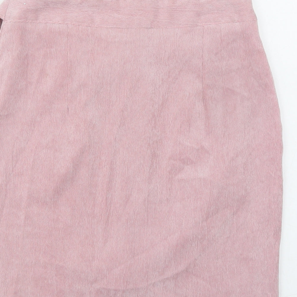 QED London Womens Pink Polyester A-Line Skirt Size 8 Zip