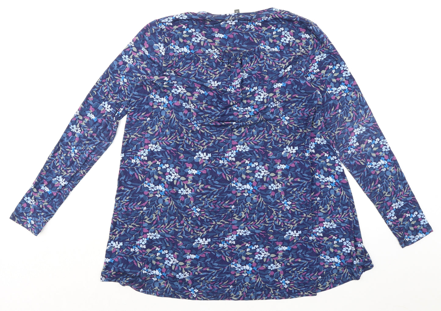 Patra Womens Multicoloured Geometric Viscose Basic T-Shirt Size M V-Neck
