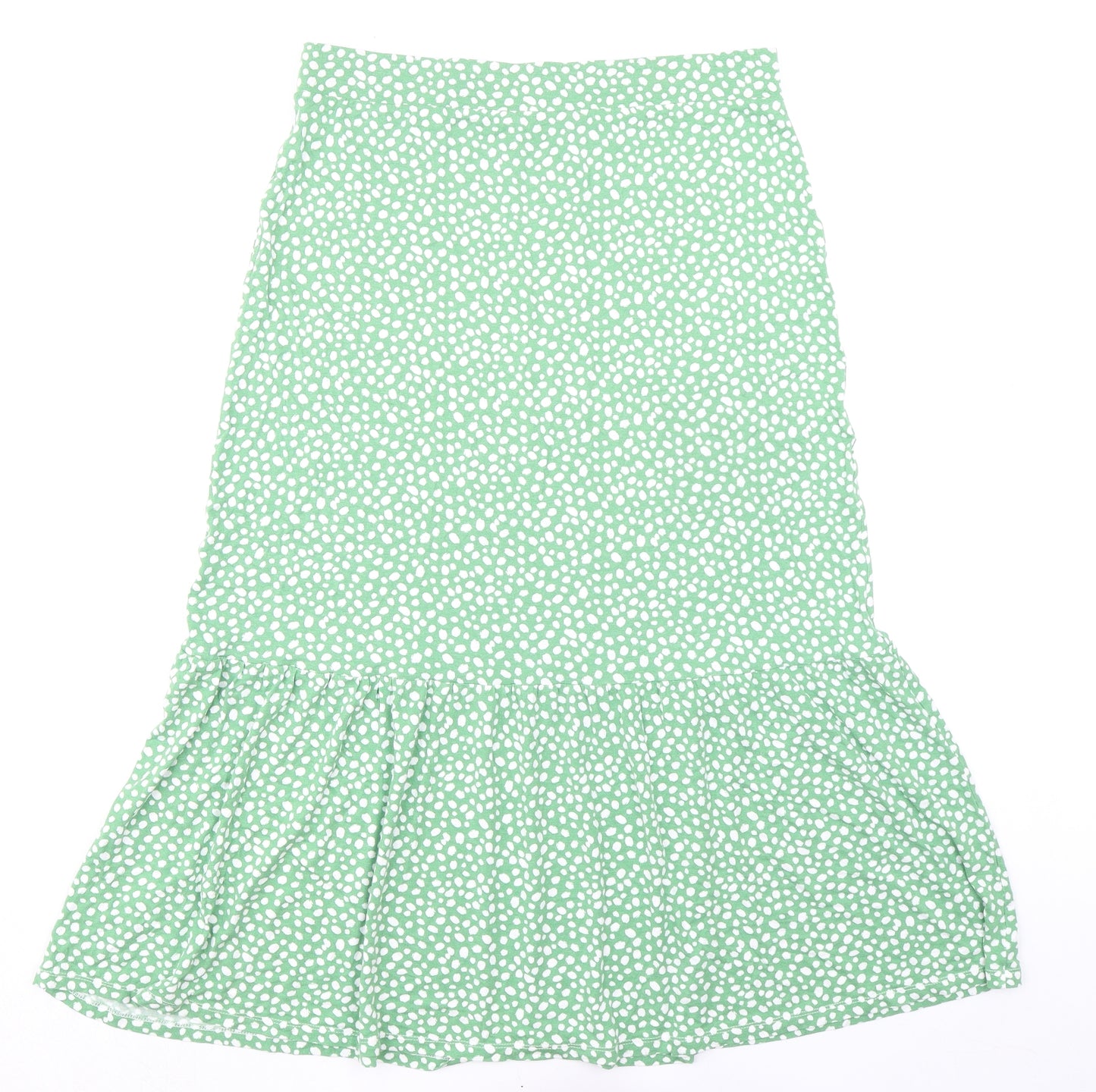 Marks and Spencer Womens Green Geometric Viscose Peasant Skirt Size 12