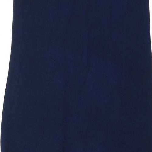 Boohoo Womens Blue Viscose Maxi Size 6 Round Neck Pullover