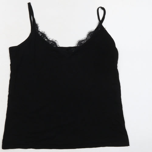 Ted Baker Womens Black Viscose Camisole Tank Size S V-Neck - Lace Trim