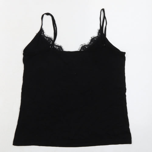 Ted Baker Womens Black Viscose Camisole Tank Size S V-Neck - Lace Trim