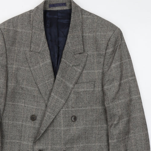 Hammond & Co Mens Beige Check Wool Jacket Suit Jacket Size 40 Regular