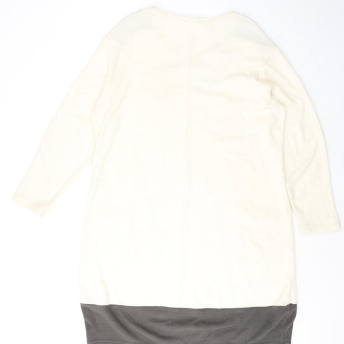 Tara Vao Womens Ivory Acrylic Jumper Dress Size M Round Neck Pullover