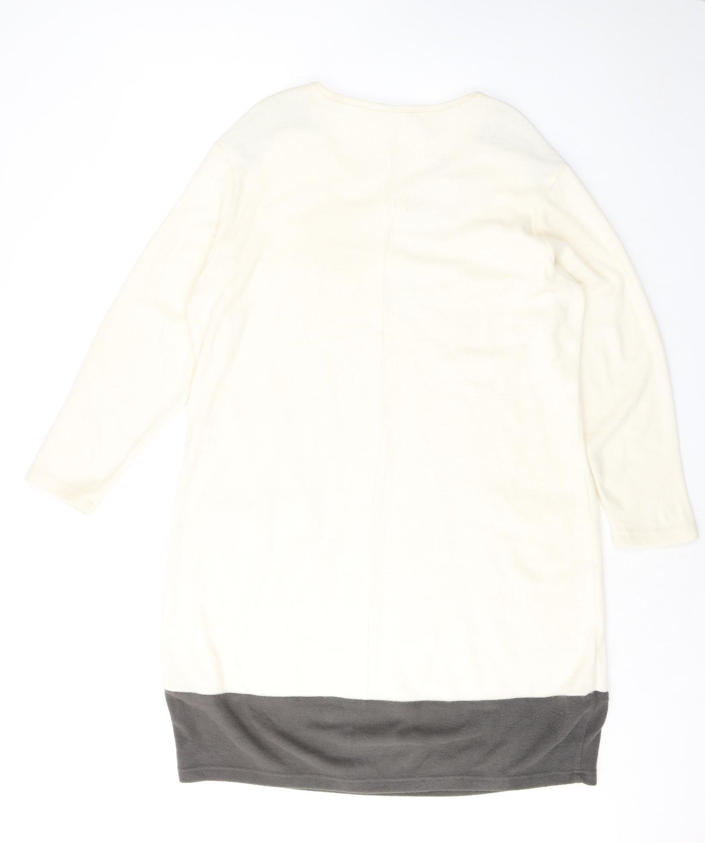 Tara Vao Womens Ivory Acrylic Jumper Dress Size M Round Neck Pullover