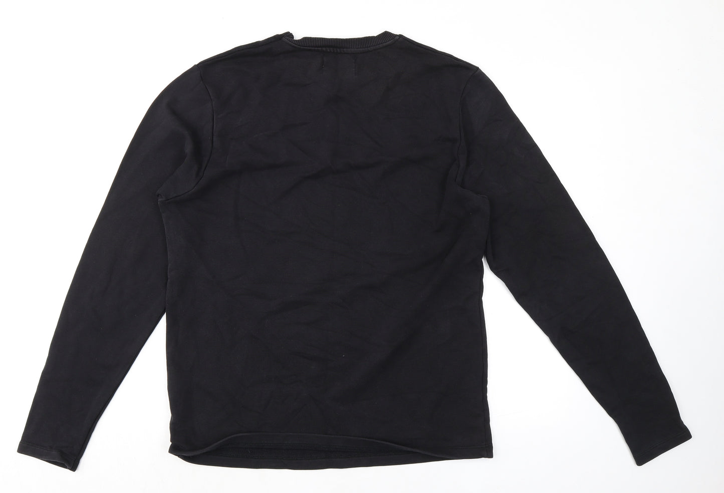 Topman Mens Black Cotton Pullover Sweatshirt Size M