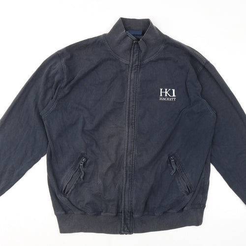 Hackett London Mens Blue Cotton Full Zip Sweatshirt Size XL