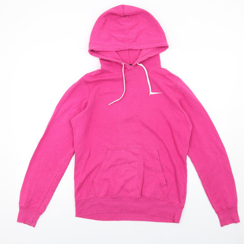 Nike Womens Pink Cotton Pullover Hoodie Size M Pullover