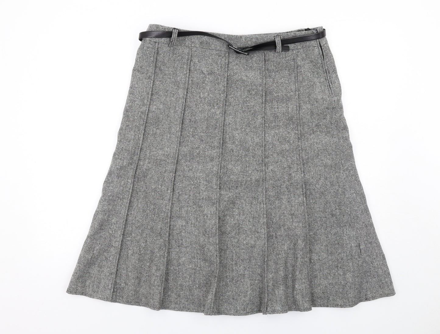 Lakeland Womens Grey Polyester Swing Skirt Size 16 Zip - Belt included