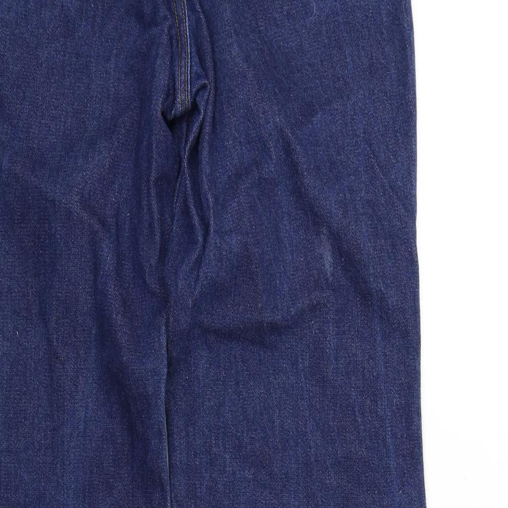 Wrangler Mens Blue Herringbone Cotton Straight Jeans Size 32 in L32 in Regular Zip