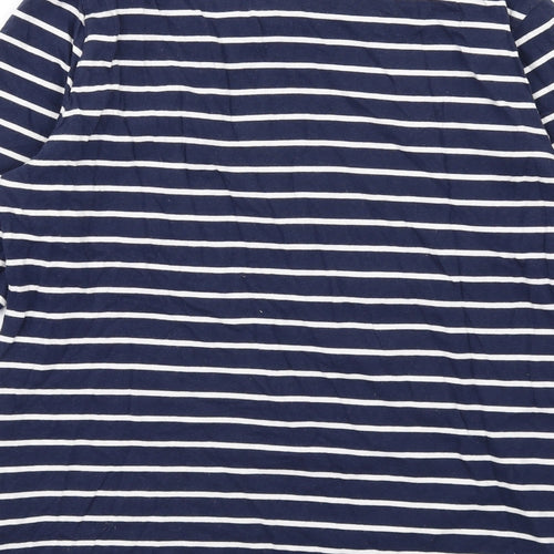 Crew Clothing Womens Blue Striped Cotton Basic T-Shirt Size 12 Boat Neck