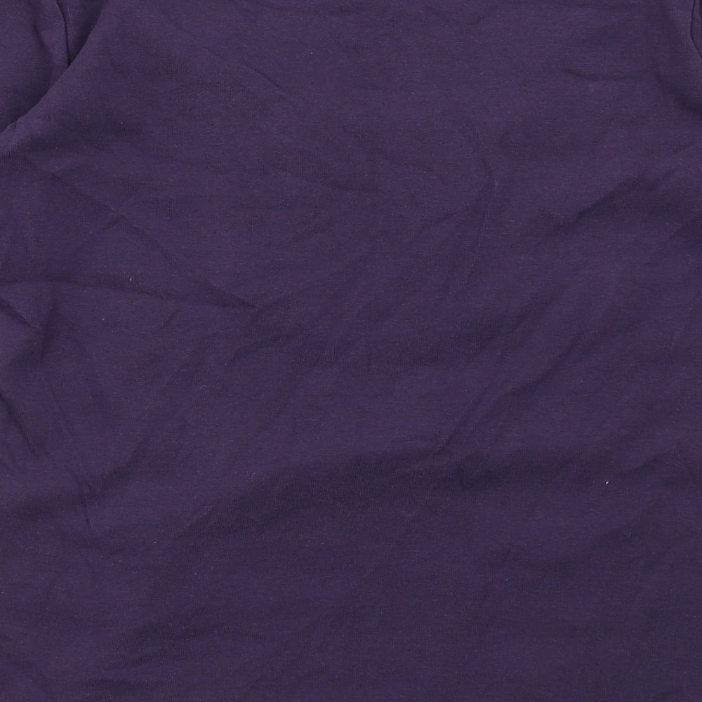 Per Una Womens Purple Cotton Basic T-Shirt Size 10 Scoop Neck