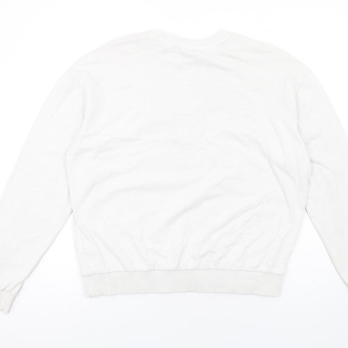 Topshop Womens White Cotton Pullover Sweatshirt Size M Pullover - Le Papillon