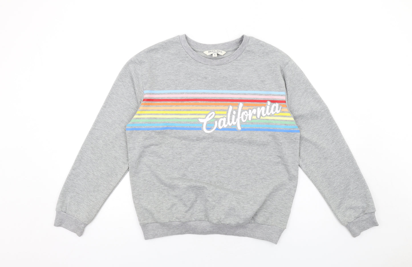 Brave Soul Womens Grey Polyester Pullover Sweatshirt Size S Pullover - California