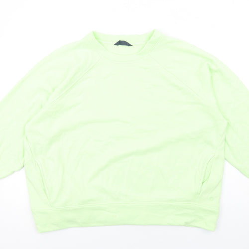 GOODMOVE Womens Green Cotton Pullover Sweatshirt Size 18 Pullover
