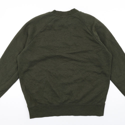 Topman Mens Green Cotton Pullover Sweatshirt Size M