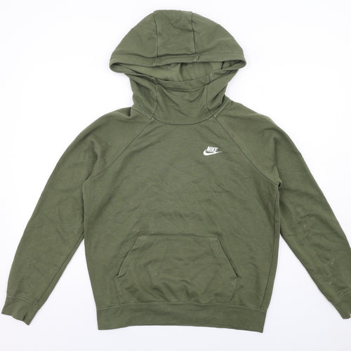 Nike Mens Green Cotton Pullover Hoodie Size S