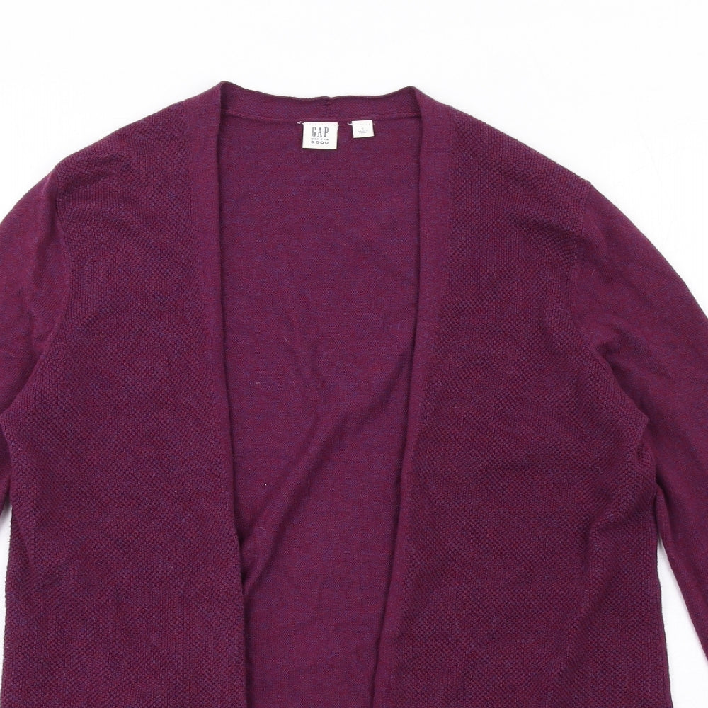 Gap Womens Purple V-Neck Cotton Cardigan Jumper Size S
