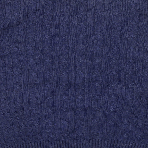 Polo Ralph Lauren Mens Blue Crew Neck Silk Pullover Jumper Size XL Long Sleeve