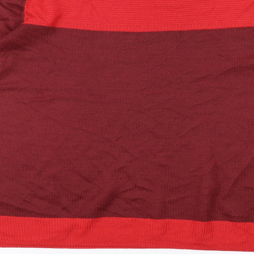 Classic Womens Red Round Neck Acrylic Pullover Jumper Size 8