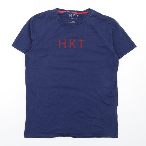 Hackett Mens Blue Cotton T-Shirt Size S Crew Neck