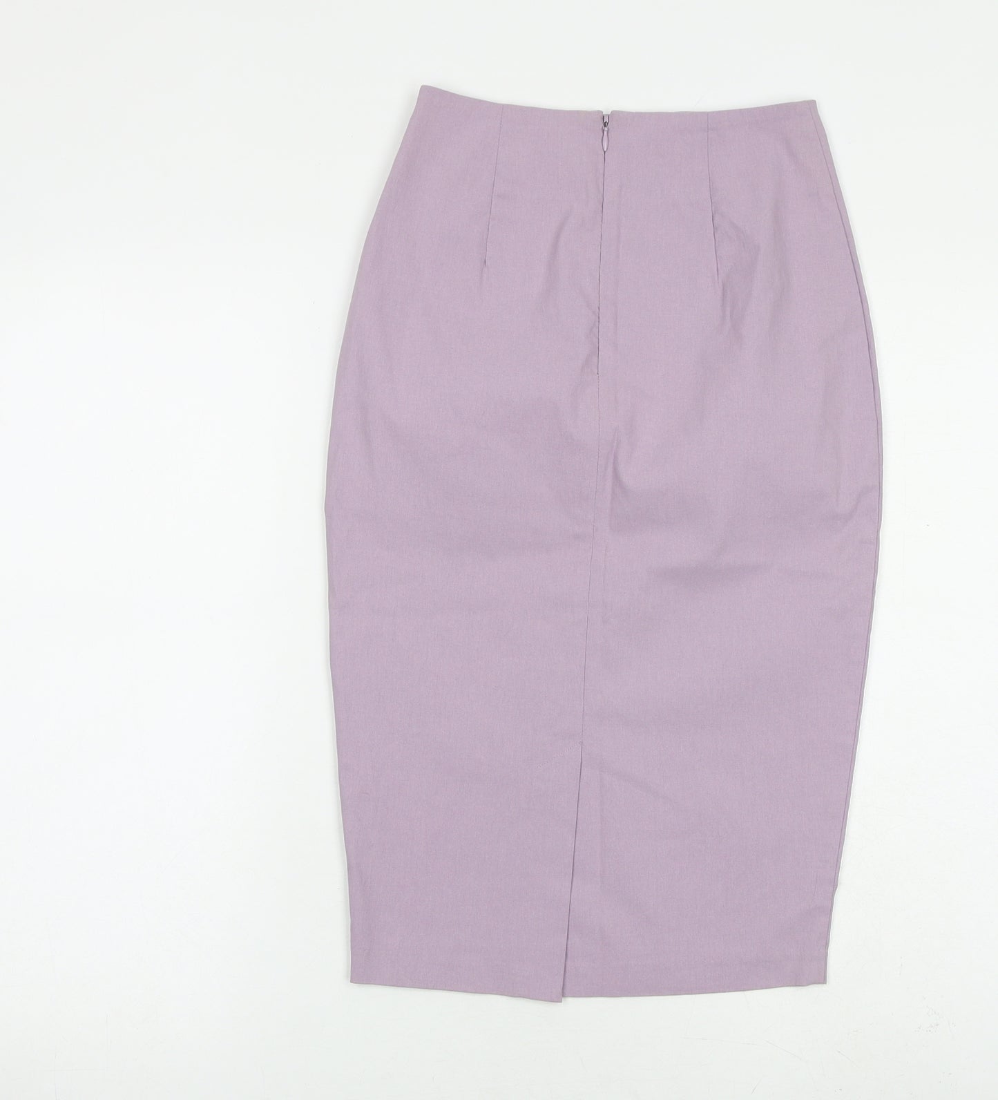 New Look Womens Purple Viscose Straight & Pencil Skirt Size 6 Zip