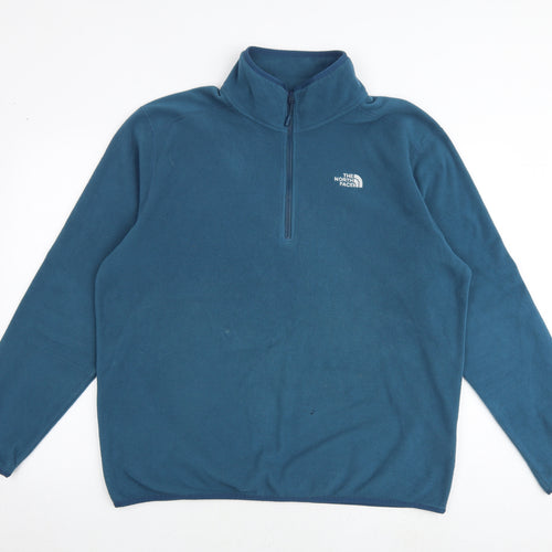 The North Face Mens Blue Polyester Henley Sweatshirt Size XL