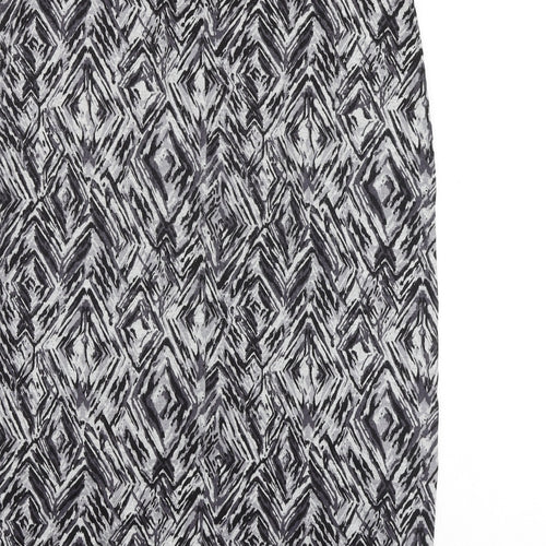 Bonmarché Womens Grey Geometric Polyester A-Line Skirt Size 14
