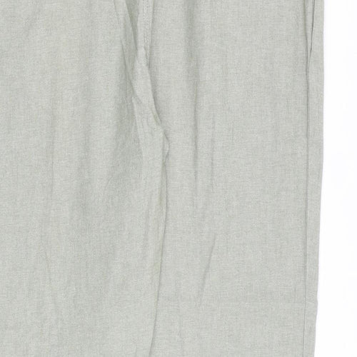 EWM Womens Grey Cotton Trousers Size 16 L28 in Regular Tie