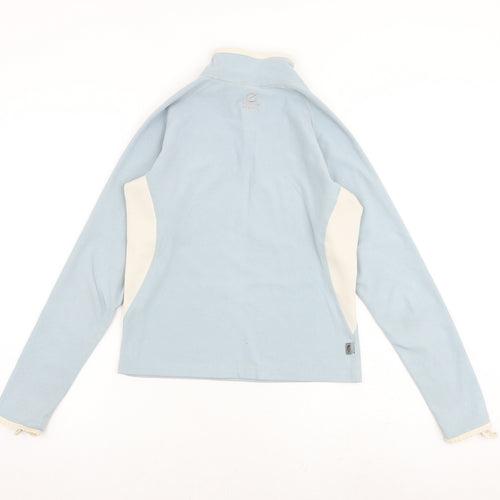 The North Face Womens Blue Colourblock Polyester Pullover Sweatshirt Size S Zip