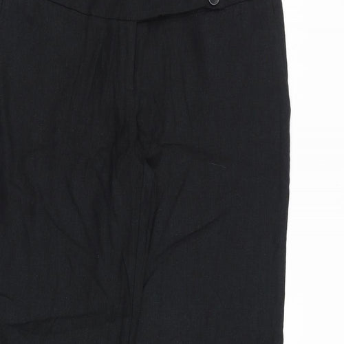 New Look Womens Black Linen Trousers Size 12 L31 in Regular Zip
