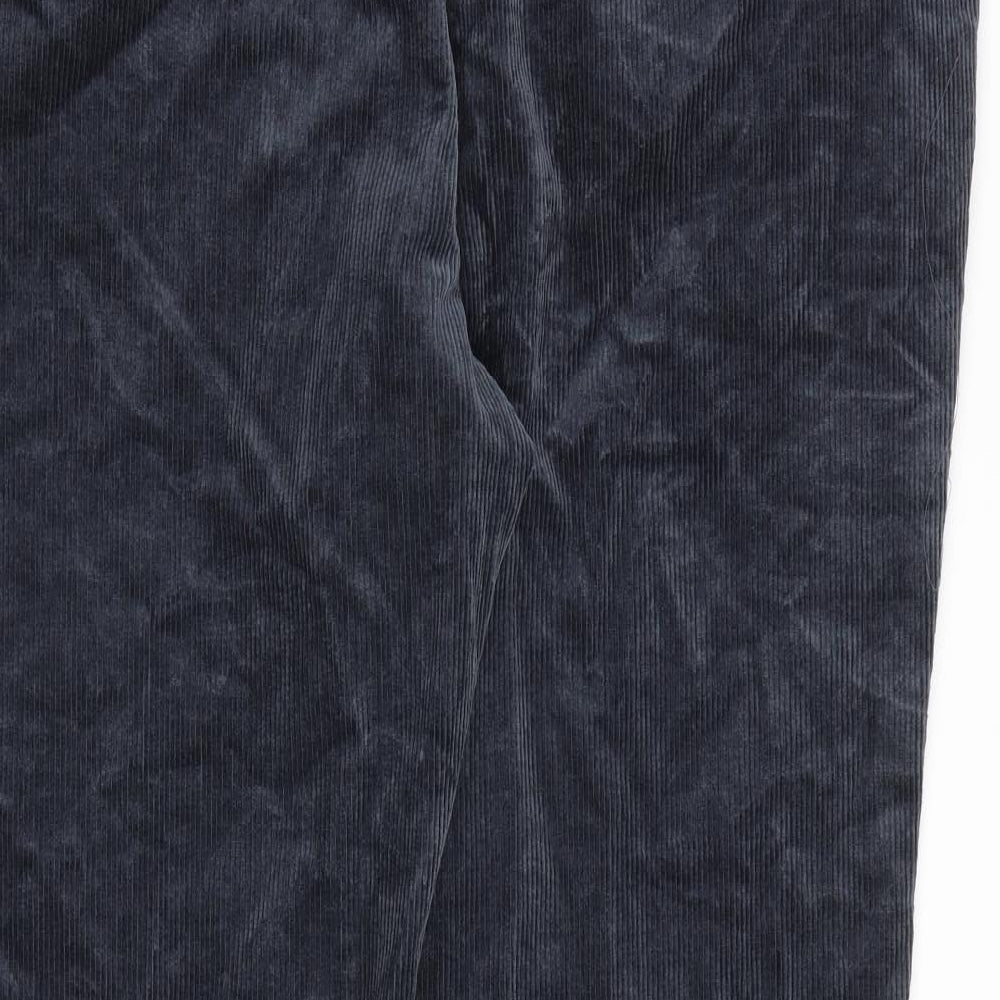 Marks and Spencer Mens Grey Cotton Trousers Size 44 in L31 in Regular Zip