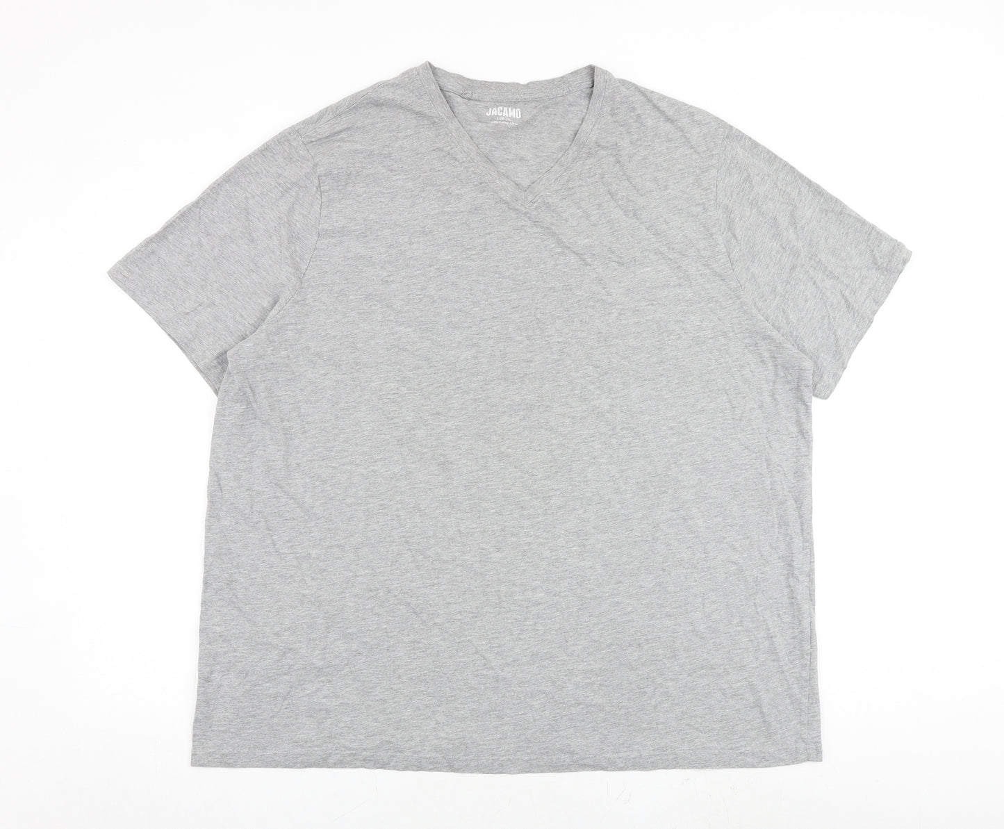 Jacamo Mens Grey Cotton T-Shirt Size 2XL V-Neck