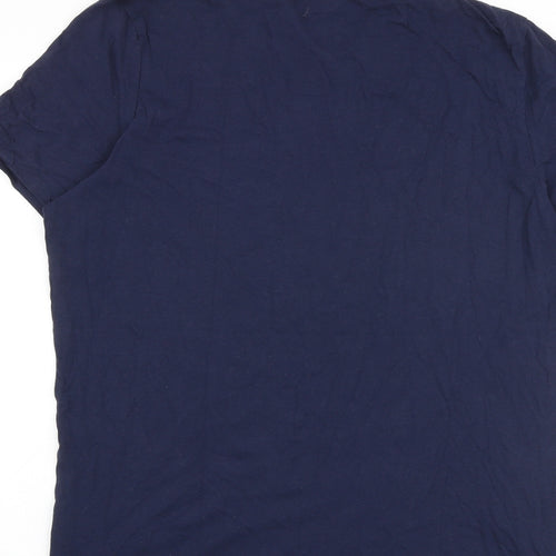 Reebok Mens Blue Polyester T-Shirt Size L Crew Neck