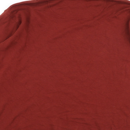 James Pringle Mens Brown Cotton T-Shirt Size M Roll Neck